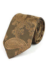 Set regalo cravatta in bronzo con collo Paisley, fazzoletto da taschino, gemelli, cravatta floreale in raso