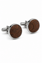 Cravatta marrone con motivo Paisley, set regalo, fazzoletto da taschino, gemelli, cravatta floreale in raso