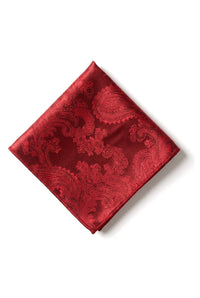 Set regalo cravatta rossa con motivo Paisley, fazzoletto da taschino, gemelli, cravatta floreale in raso