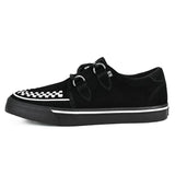 Scarpe da ginnastica a punta Creeper, scarpe con plateau in camoscio bianco e nero