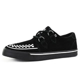 Scarpe da ginnastica a punta Creeper, scarpe con plateau in camoscio bianco e nero