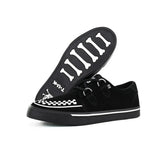 Scarpe da ginnastica a punta Creeper, scarpe con plateau in camoscio bianco e nero