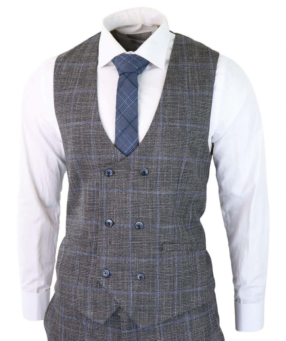 Cavani Power - Grey Glen Check 3 Piece Suit