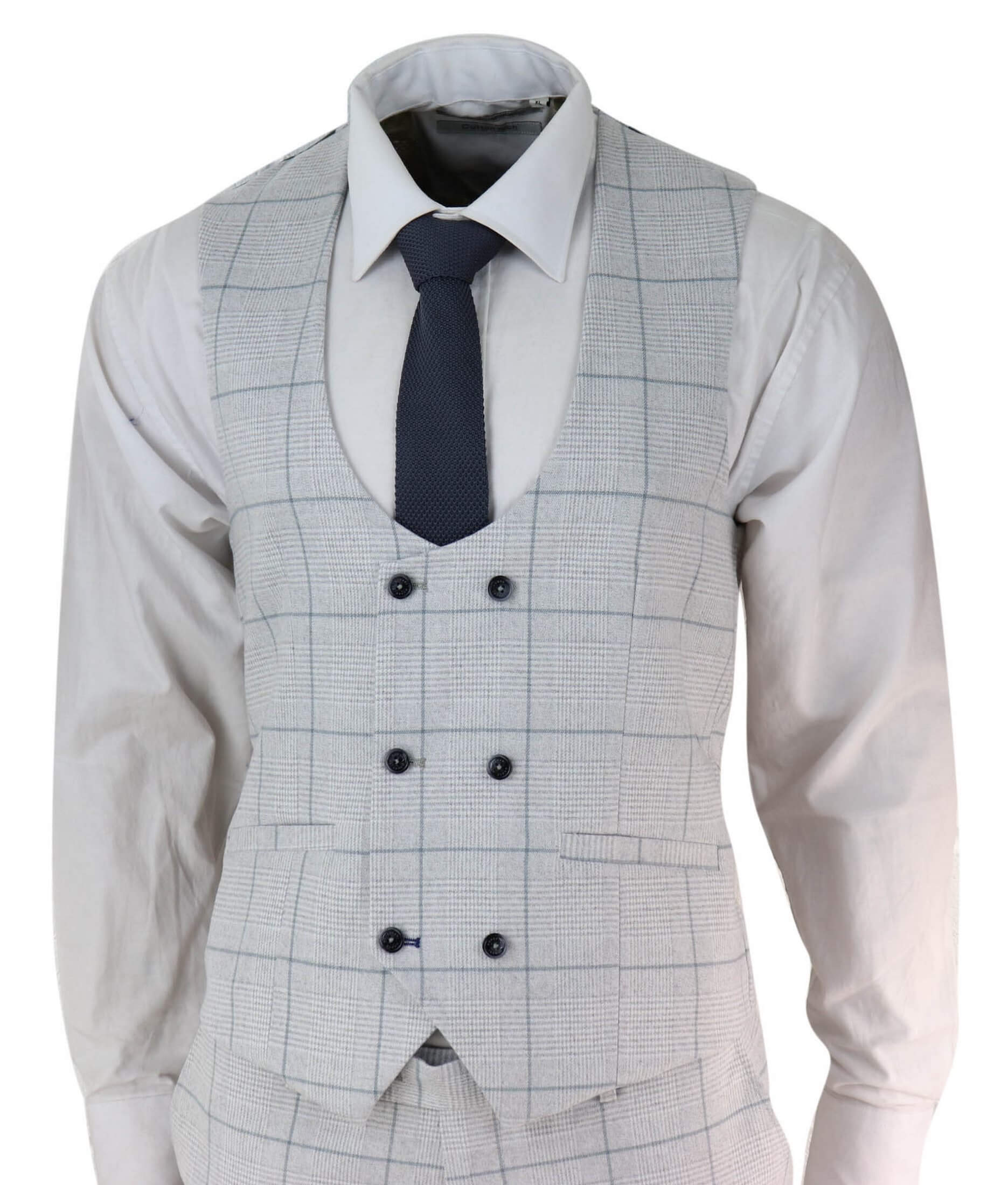 Light Grey Check 3 Piece Suit