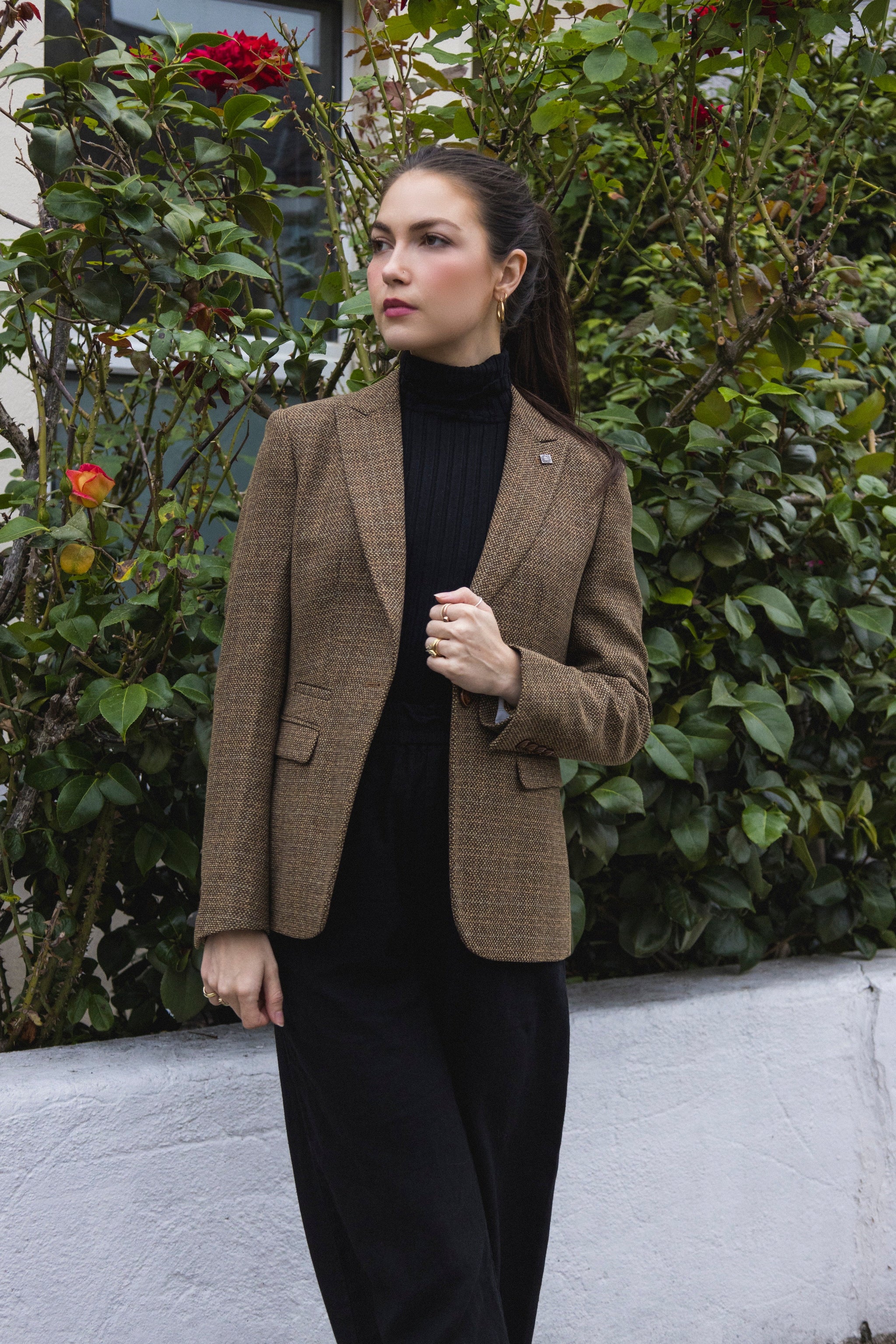 Ralph - Blazer su misura in tweed marrone da donna