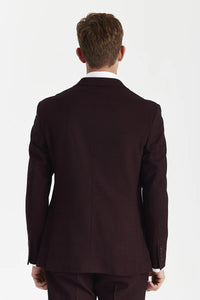 Regent - Blazer doppiopetto a quadri color bordeaux da uomo