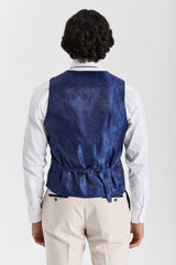 Regent - Gilet a quadri color crema da uomo