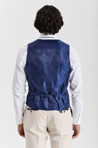 Regent - Gilet a quadri color crema da uomo