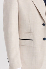 Regent - Blazer a quadri color crema in stile matrimonio per uomo
