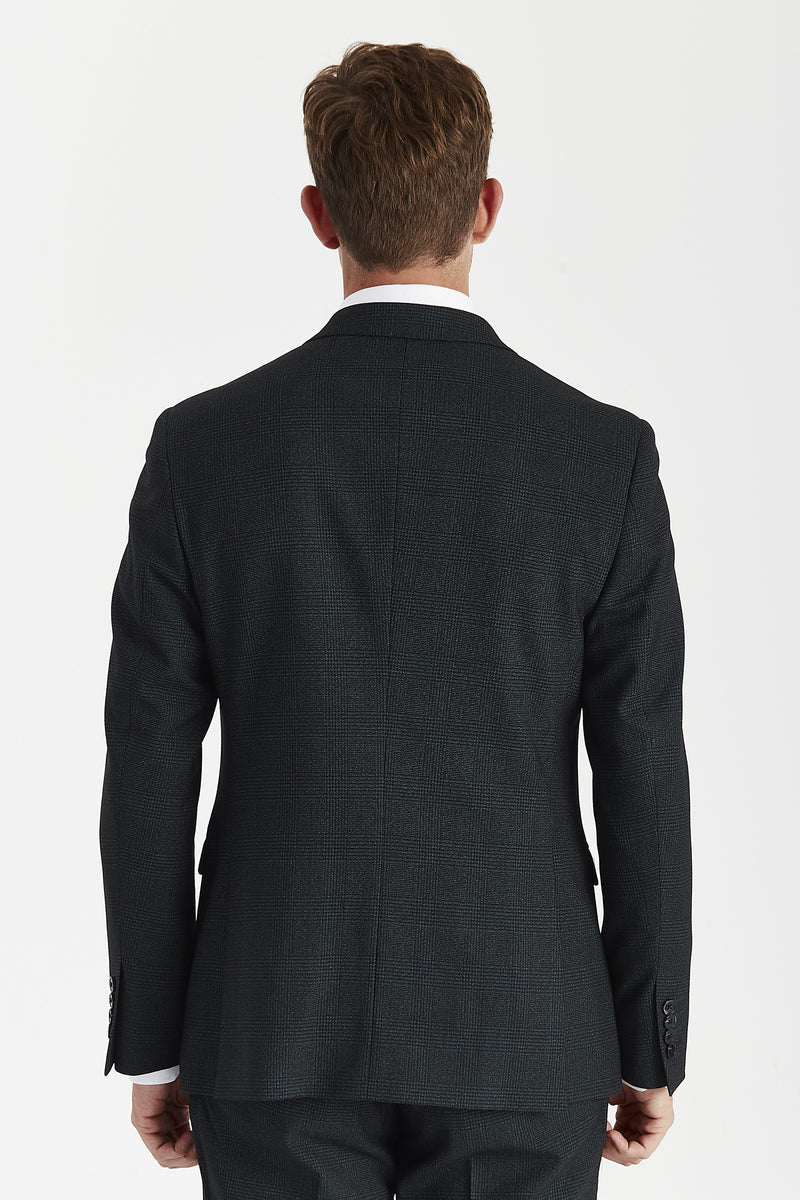 Regent - Blazer doppiopetto a quadri verdi da uomo