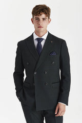 Regent - Blazer doppiopetto a quadri verdi da uomo