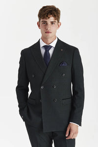 Regent - Blazer doppiopetto a quadri verdi da uomo