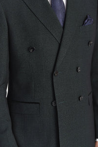 Regent - Blazer doppiopetto a quadri verdi da uomo