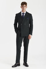 Regent - Blazer doppiopetto a quadri verdi da uomo