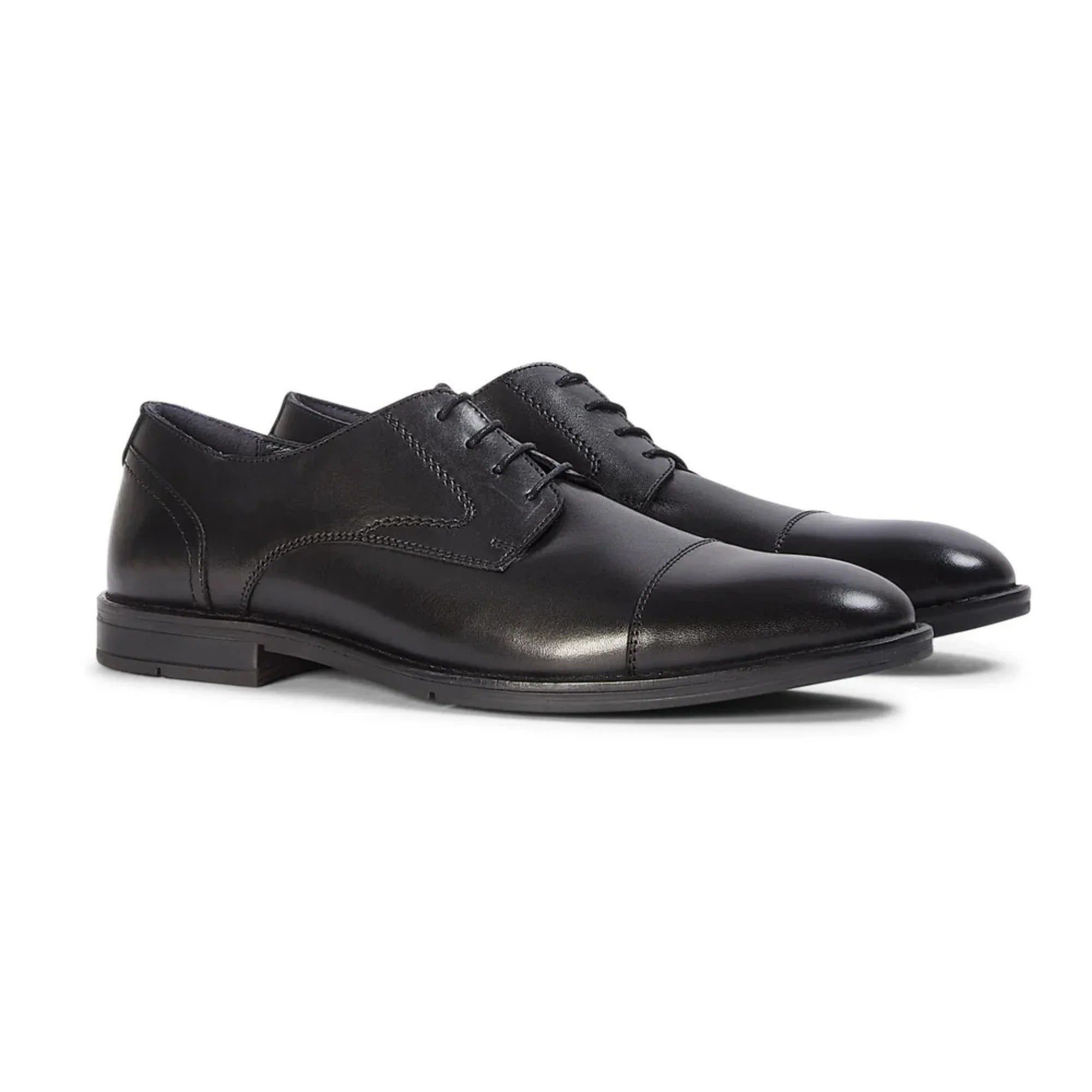 Regent - Scarpe Derby da uomo in pelle nera lucida