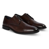 Regent - Scarpe Derby da uomo in pelle marrone scuro lucida