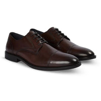 Regent - Scarpe Derby da uomo in pelle marrone scuro lucida