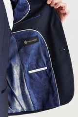 Regent - Blazer da uomo su misura a quadri blu navy