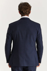 Regent - Blazer da uomo su misura a quadri blu navy