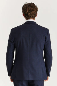 Regent - Blazer da uomo su misura a quadri blu navy