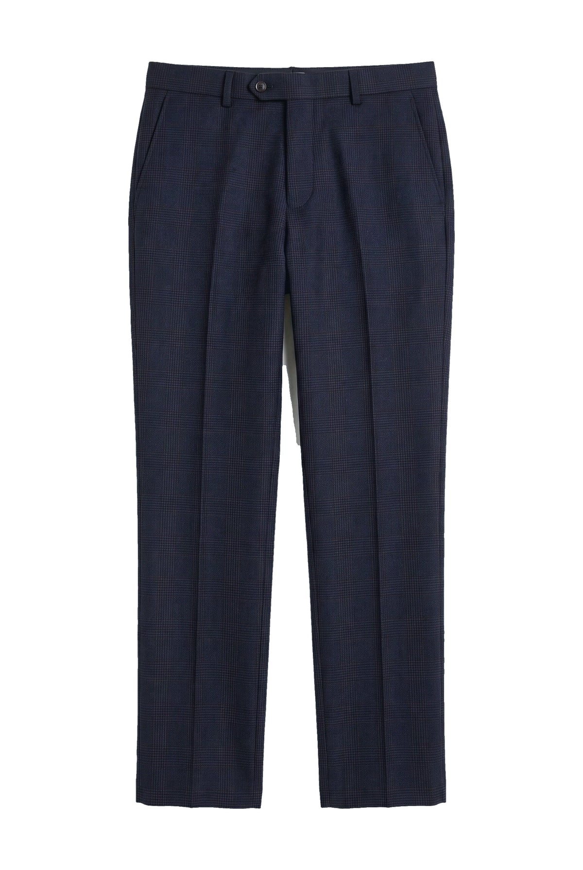 Regent - Pantaloni a quadri blu navy da uomo