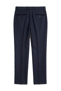 Regent - Pantaloni a quadri blu navy da uomo
