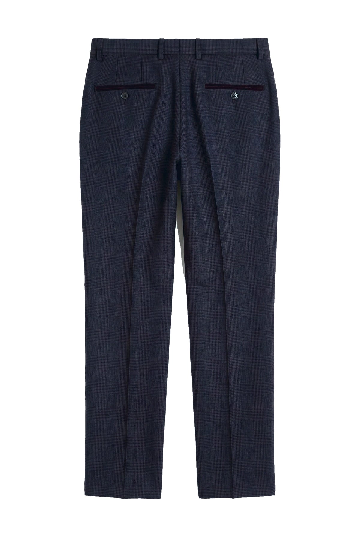 Regent - Pantaloni a quadri blu navy da uomo