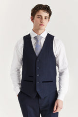 Regent - Gilet a quadri blu navy da uomo