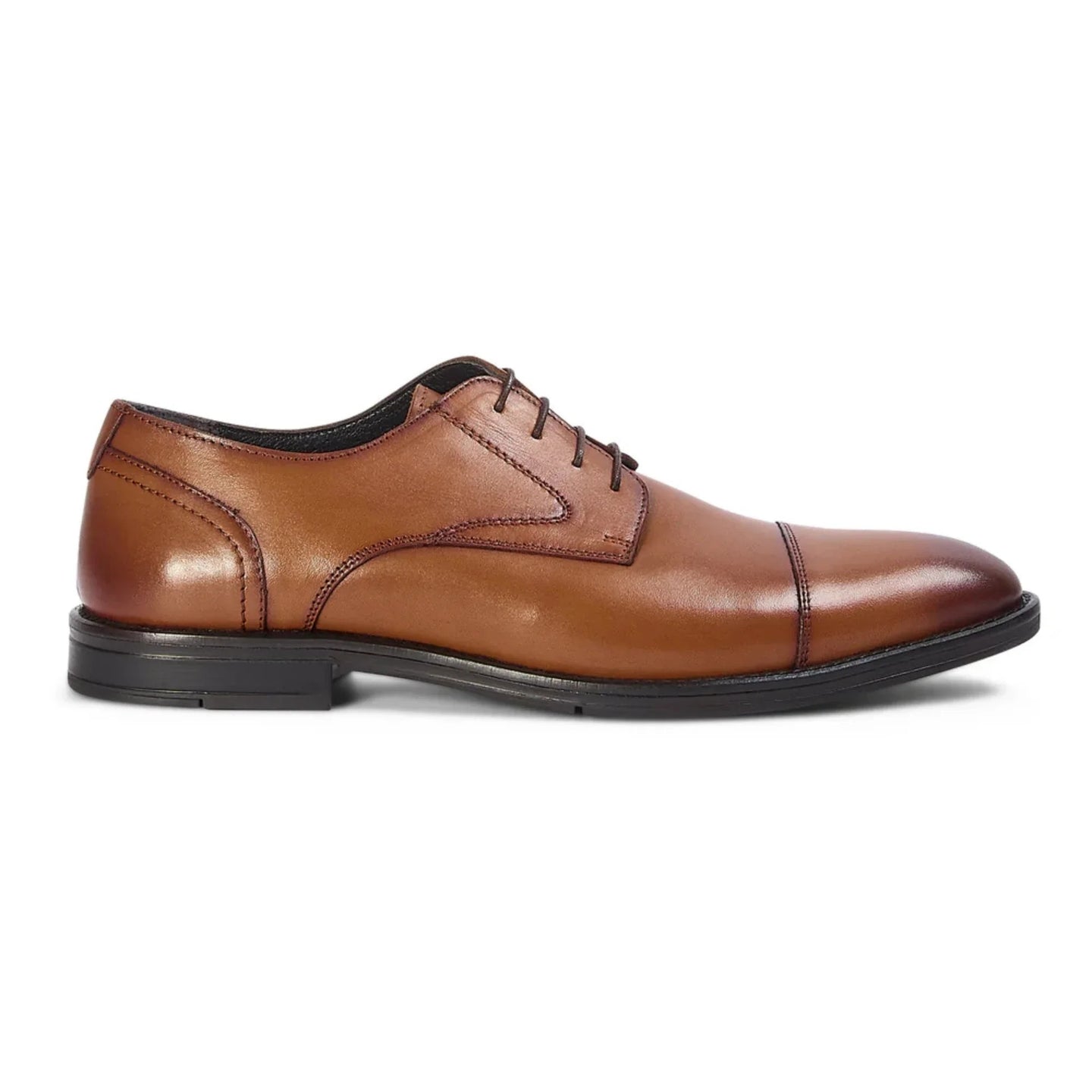 Regent - Scarpe Derby da uomo in pelle marrone chiaro lucida
