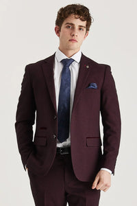 Regent - Blazer sartoriale a quadri color vino da uomo