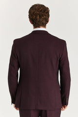Regent - Blazer sartoriale a quadri color vino da uomo