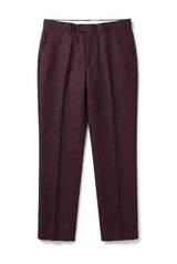 Regent - Pantaloni da uomo a quadri color vino