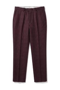 Regent - Pantaloni da uomo a quadri color vino