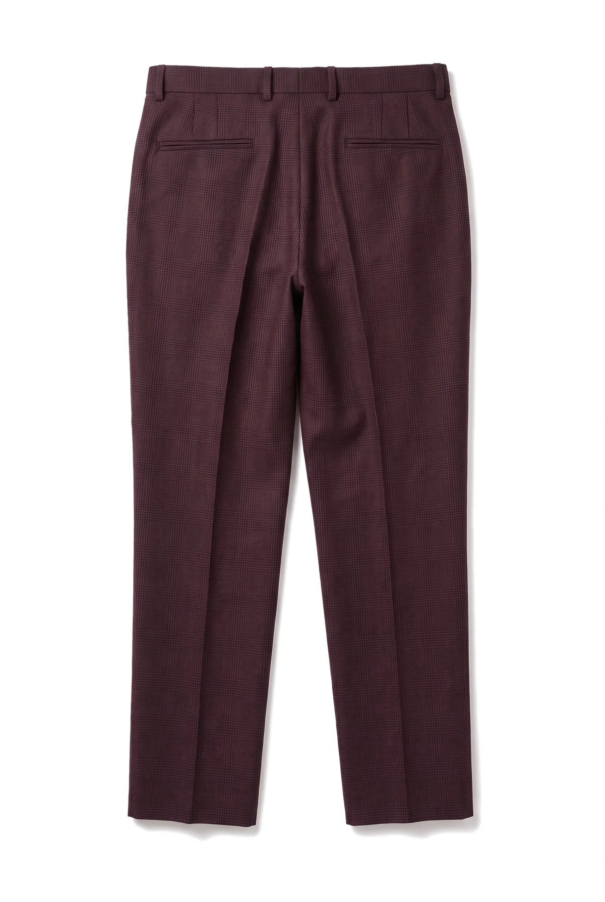 Regent - Pantaloni da uomo a quadri color vino