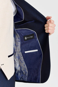 Abito a quadri blu navy Regent con gilet color crema Regent a contrasto