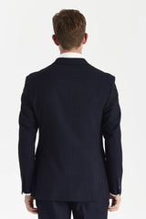 Regent - Blazer doppiopetto a quadri blu navy da uomo