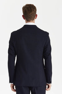 Regent - Blazer doppiopetto a quadri blu navy da uomo