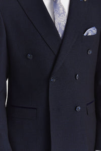 Regent - Blazer doppiopetto a quadri blu navy da uomo