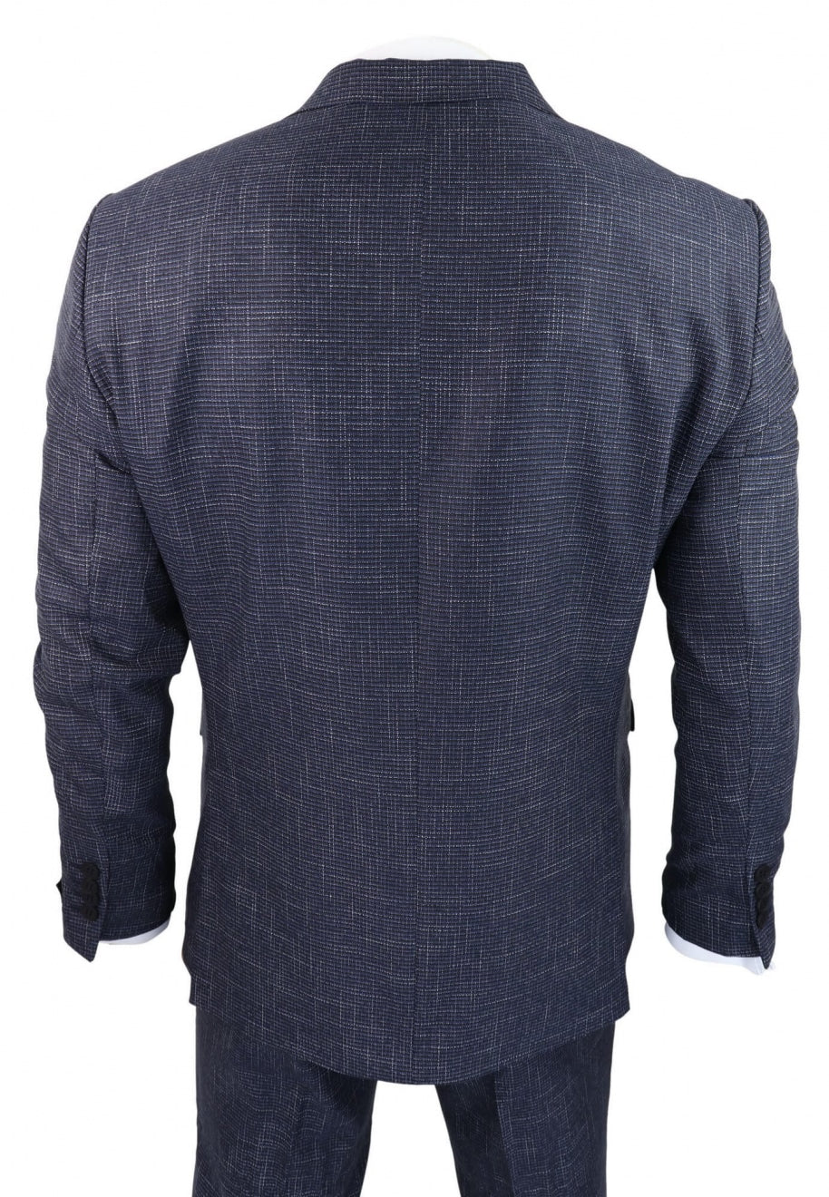 Navy-Blue Graph Check 3 Piece Suit - RK20-02