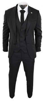 Black Pinstripe 3 Piece Suit - RK20-30