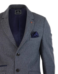 Cavani Mens Classic 3/4 Length Grey Overcoat