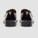 Romero - Scarpe da uomo nere con fibbia singola e finitura lucida