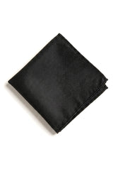 Set regalo con cravatta nera testurizzata in raso di seta, fazzoletto da taschino, gemelli, cravatta in raso opaco