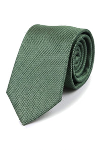 Set regalo cravatta verde testurizzata in raso di seta con fazzoletto da taschino e gemelli, cravatta in raso opaco