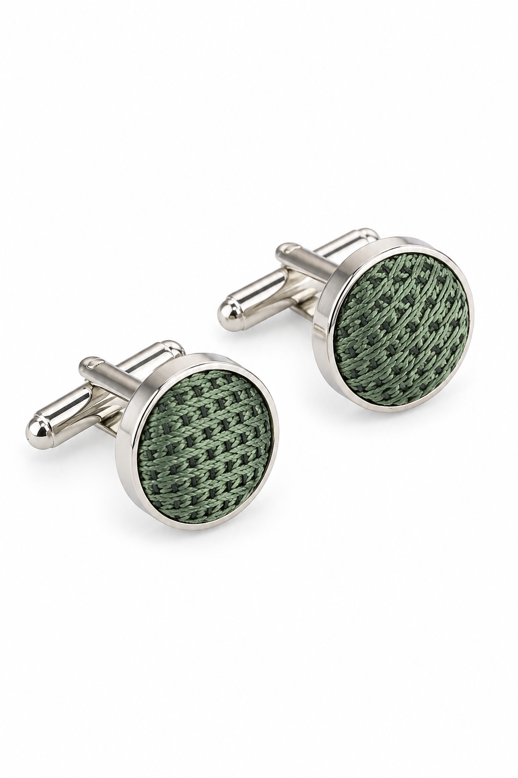 Set regalo cravatta verde testurizzata in raso di seta con fazzoletto da taschino e gemelli, cravatta in raso opaco