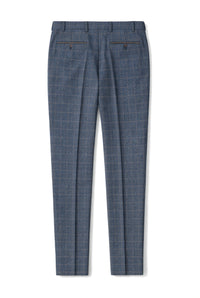 Scott - Pantaloni a quadri in tweed blu da uomo1 recensione