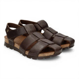 Stanley C1 - Sandali da uomo in pelle marrone scuro impermeabili