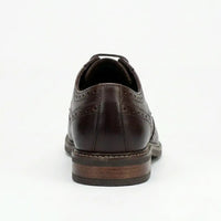 Stokes - Scarpe stringate brogue da uomo in pelle marrone con punta a coda di rondine