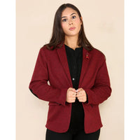 Giacca blazer da donna in tweed a spina di pesce, rosso vino, classica, anni '20