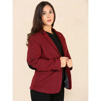 Giacca blazer da donna in tweed a spina di pesce, rosso vino, classica, anni '20